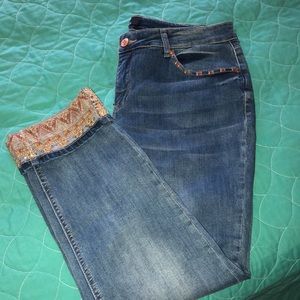 STITCH STAR embroidered denim crop sz 16